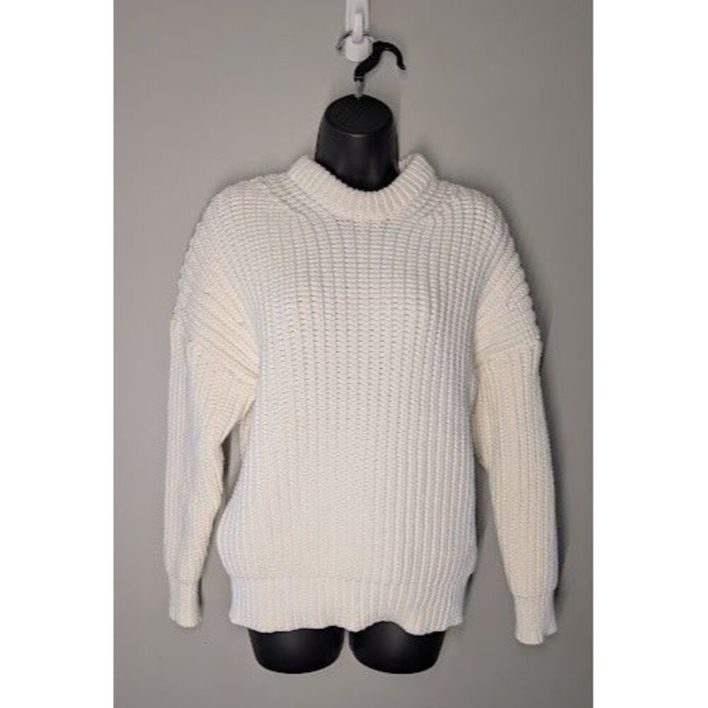 Varley Emile Ribbed Knit Sweater Cream XSmall Chunky Heavyweight